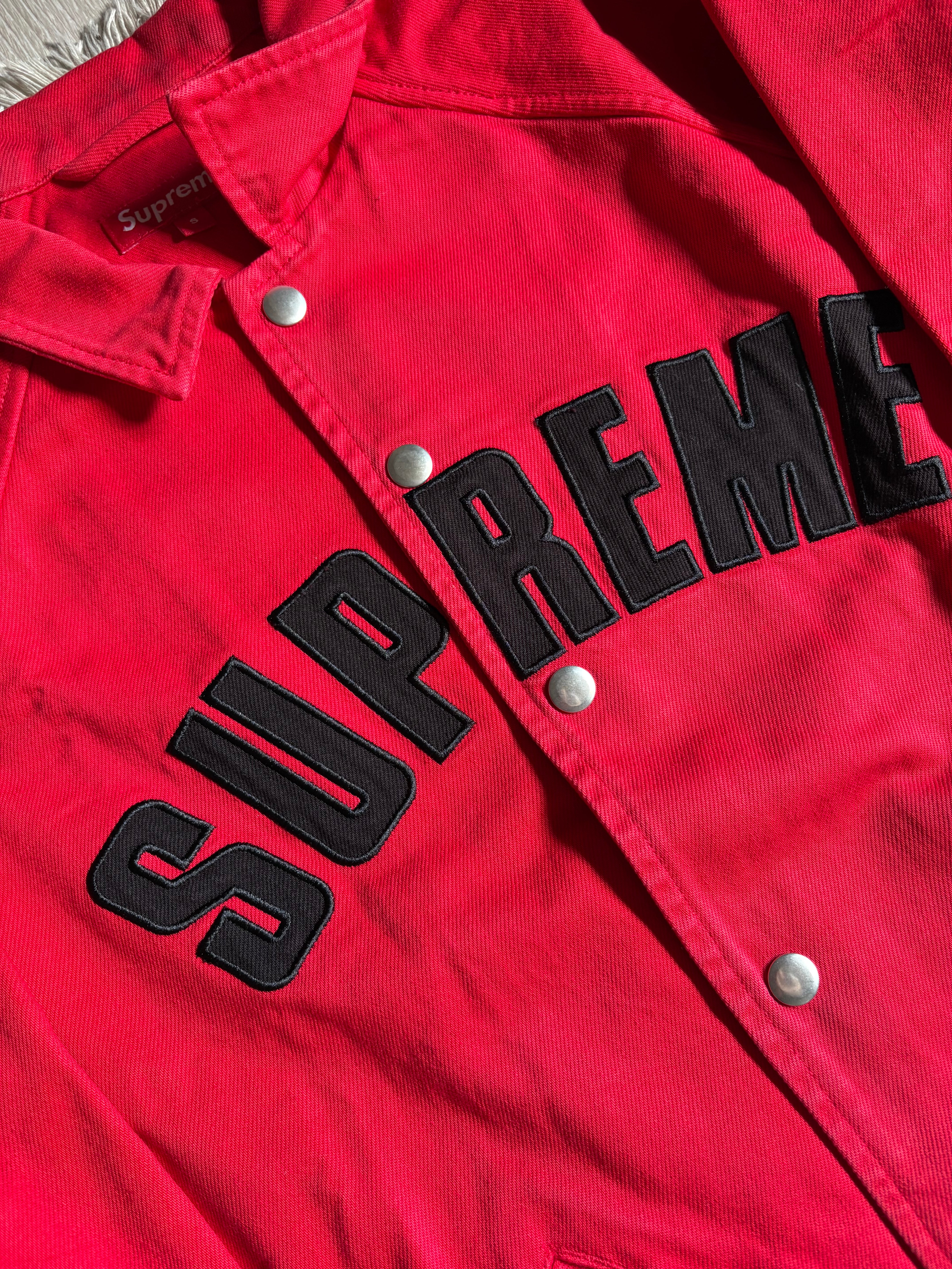 Supreme Snap Front Twill Jacket Red