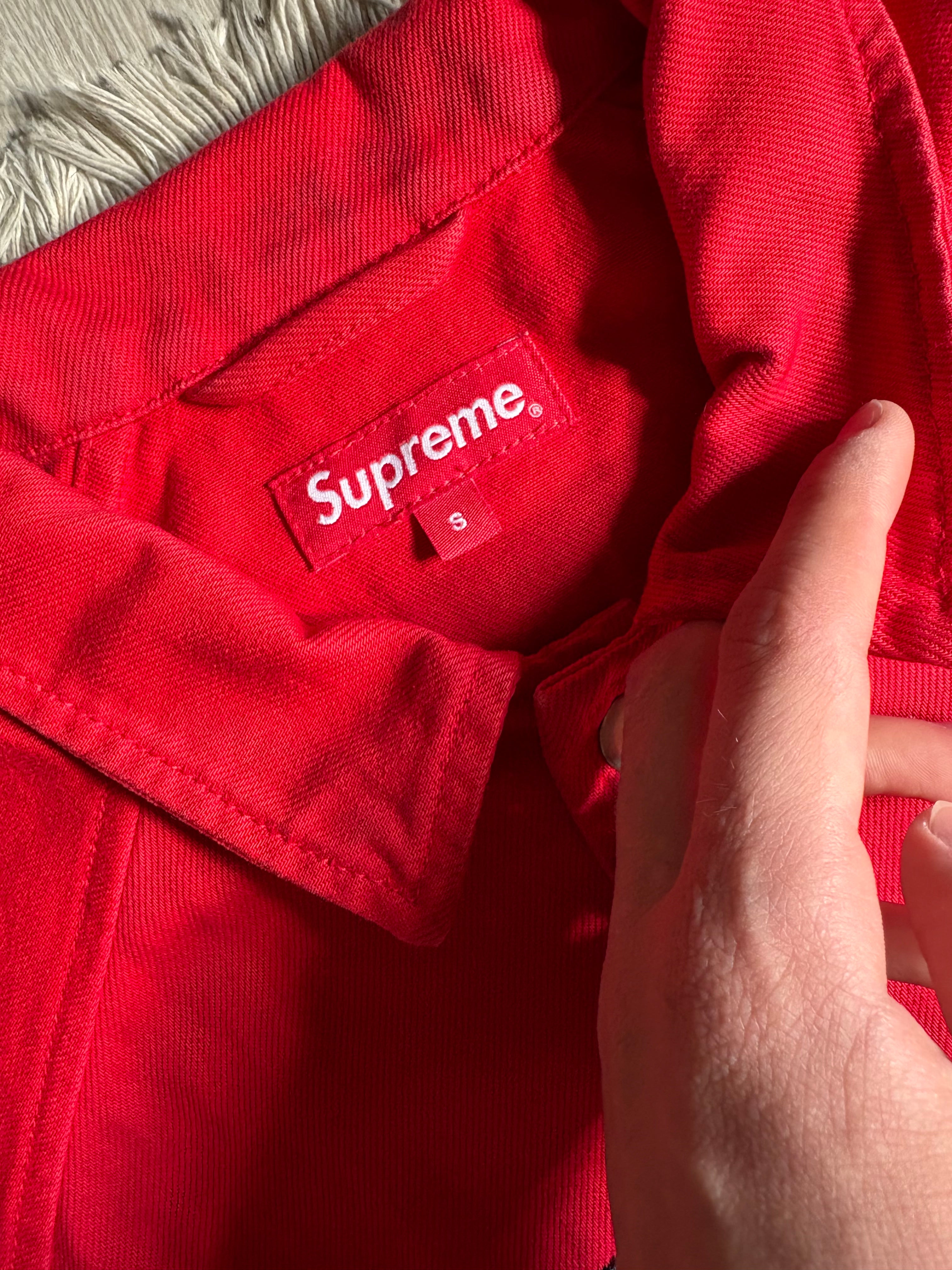 Supreme Snap Front Twill Jacket Red