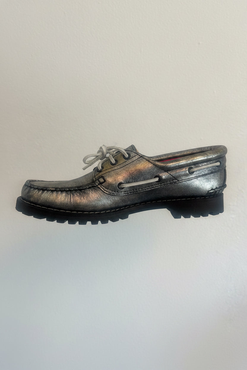 Timberland 3 Eye Boat Shoe Metallic Black