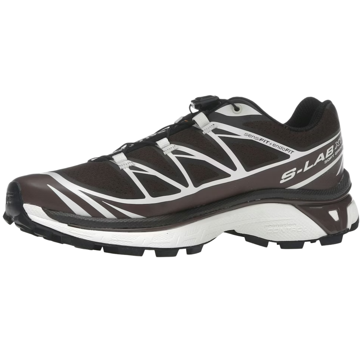 Salomon XT-6 Coffee French Roast sneakers set fra siden med detaljeret brun mesh overdel, robuste snørebånd og slidstærk trail ydersål