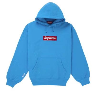 Supreme Box Logo Hooded Sweatshirt (FW25) Cyan